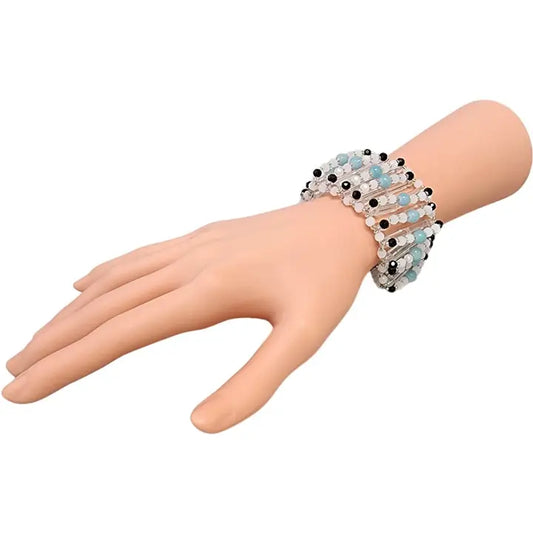 Beaded tribal stretch cuff bracelet for women, featuring handmade boho jewelry with adjustable fit for comfort. This ethnic style accessory is perfect for festivals, casual wear, or adding a unique touch to any outfit. Crafted with vibrant beads and detailed patterns, it makes a thoughtful gift for her who loves bold, cultural-inspired fashion. Lightweight and versatile, ideal for everyday boho-chic looks