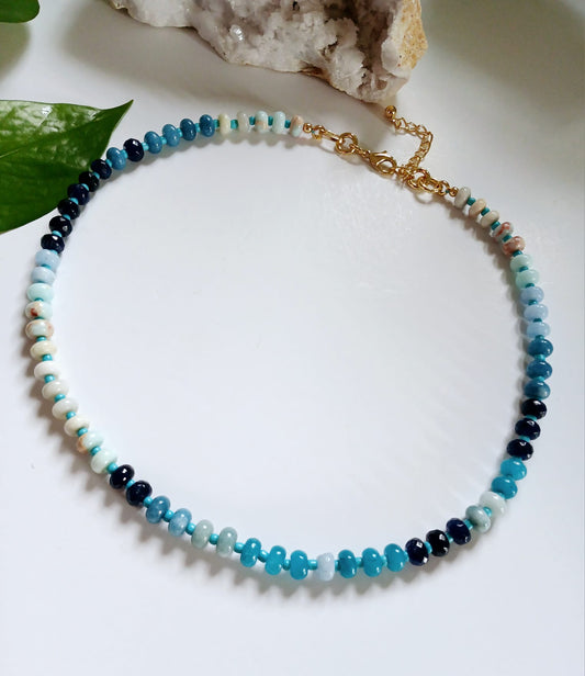 Blue Semi Precious Stone Necklace