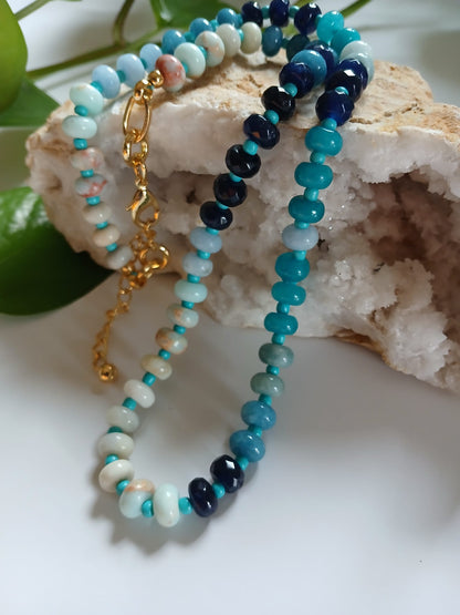 Blue Semi Precious Stone Necklace