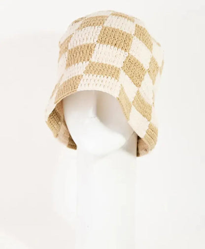 Checkered Boho Knitted Bucket Hat for Men and Women – a handmade, cozy, and stylish bohemian hat perfect for fall, winter, and spring. This unisex knit hat features a soft, comfortable texture and a unique checkered pattern that adds casual charm to any outfit. Ideal for everyday wear, festivals, or outdoor adventures, this versatile accessory blends warmth, comfort, and artistic flair in a timeless design