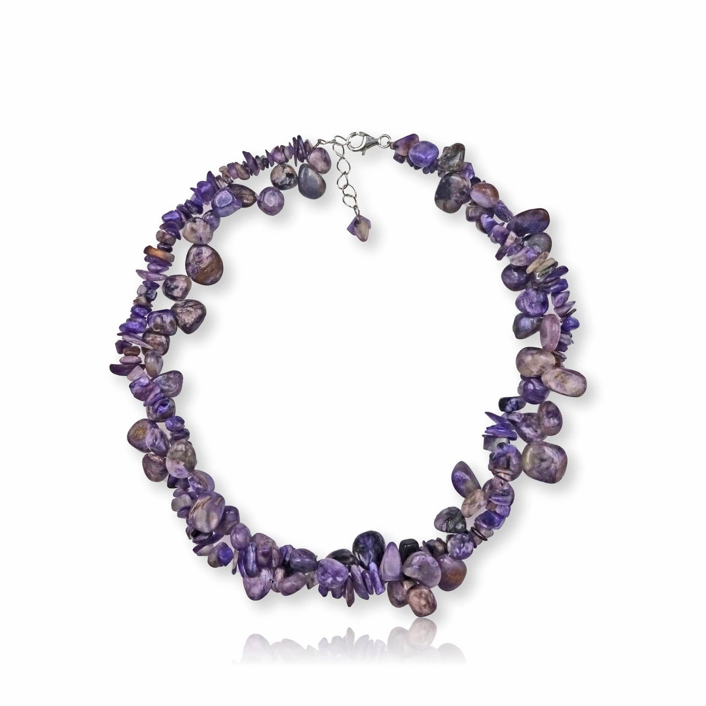 Chunky Raw Amethyst and Delicate Charoite Nugget Necklace, a handmade short choker-style statement piece for women who love bold, natural crystal jewelry. Featuring rich purple tones and unique textures, this necklace blends raw elegance with boho charm—ideal for events, special occasions, or everyday standout style. A one-of-a-kind accessory that highlights spiritual energy and creative expression, perfect as a meaningful gift or personal treasure.