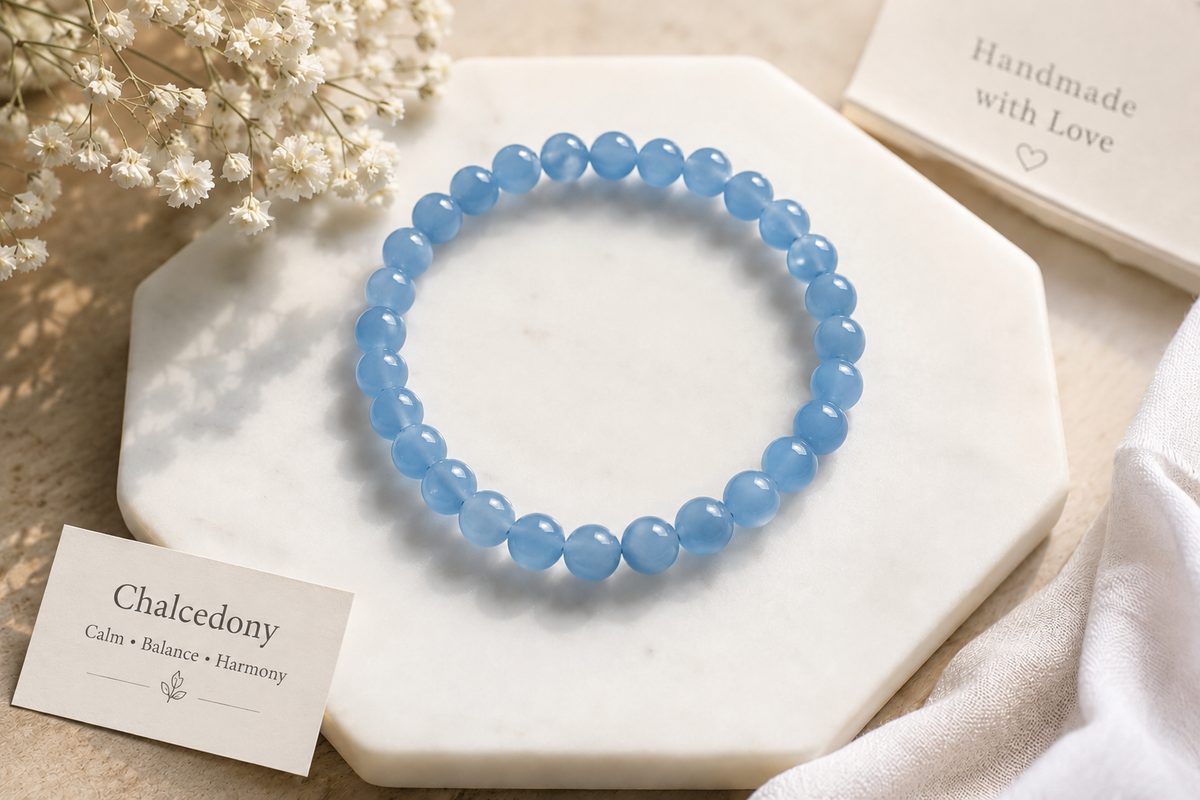 Blue Chalcedony Healing Stone Bracelet