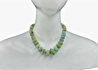 Green Agate Handmade Beaded Necklace featuring polished natural stone beads in rich green hues, perfect for women who love crystal jewelry with meaning and elegance. This handcrafted necklace makes a thoughtful wedding gift or a special present for her, blending earthy charm with timeless beauty. Ideal for both everyday wear and formal occasions, it showcases the grounding energy of agate in a unique, artisan design that celebrates nature, healing, and personal style.