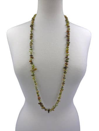 Natural Green Garnet Long Necklace for Women featuring double strands of vibrant green garnet gemstones, expertly handcrafted for elegance and durability. This stunning gemstone jewelry piece is secured with a sterling silver clasp, symbolizing abundance and prosperity. Perfect for adding a touch of natural beauty and positive energy to any outfit, making it an ideal gift for her on birthdays, anniversaries, or special occasions.