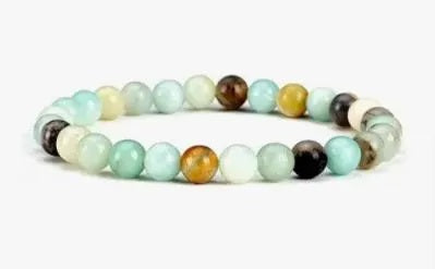 Crystal Handmade Beaded Amazonite Bracelet featuring natural stones crafted into a chakra lucky charm bracelet for both women and men. This spiritual energy jewelry combines soothing amazonite beads known for calming and balancing properties with artisanal beadwork. Lightweight and versatile, it makes a meaningful gift for anyone seeking positive energy, healing, and style. Perfect for everyday wear or meditation, blending natural beauty with holistic wellness.