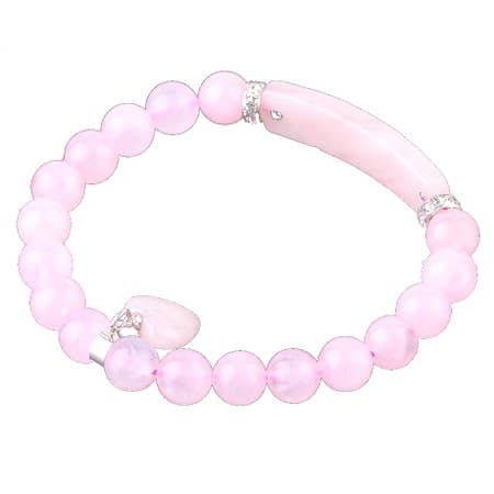 Rose Quartz Love Bracelet for women featuring delicate pink crystal beads handcrafted into a beautiful healing stone bracelet. This handmade jewelry piece symbolizes love, compassion, and emotional healing, making it a meaningful good luck gift for her. Perfect for everyday wear or special occasions, it combines gentle elegance with spiritual benefits. Ideal for those seeking a stylish accessory that promotes positivity, self-love, and heartfelt connections through natural rose quartz energy.