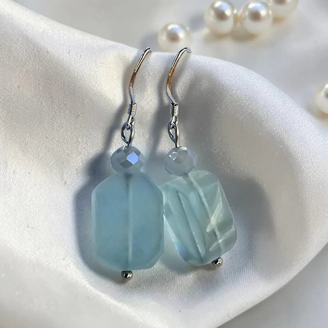 Aquamarine Sterling Silver Earrings
