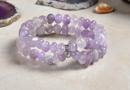 Lavender Amethyst Double Bracelet