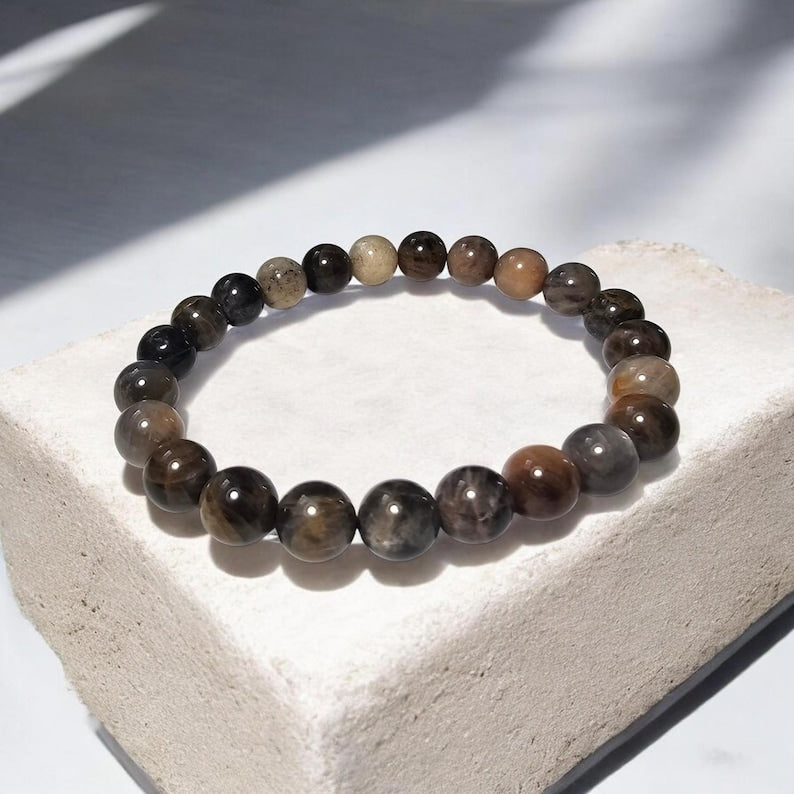 Black Moonstone Stretch Bracelet