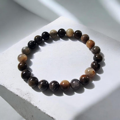 Black Moonstone Stretch Bracelet