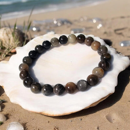 Black Moonstone Stretch Bracelet