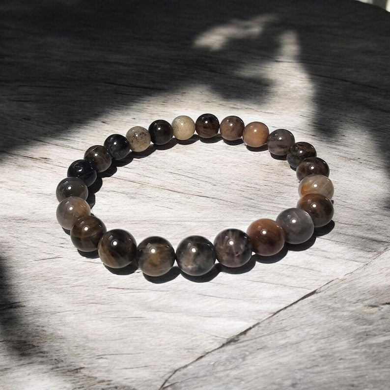 Black Moonstone Stretch Bracelet