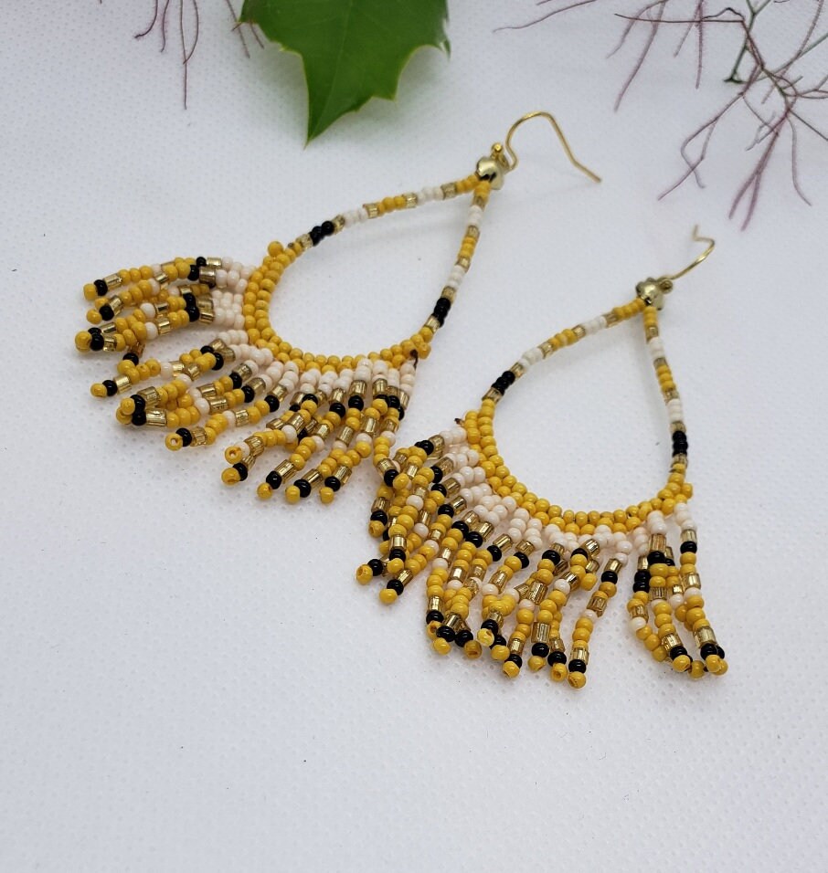 Multi Colored Turquoise Fringe Earrings