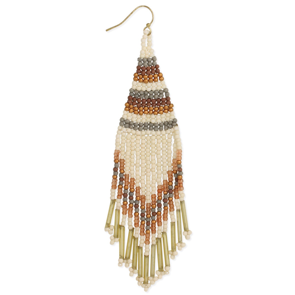 Neutral Tone Woven Bead Earrings