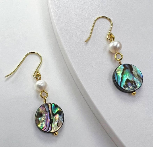 Pearl Abalone Shell Earrings 