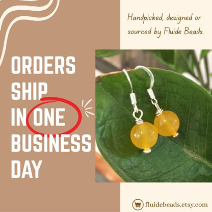 Handcrafted Yellow Jade Earrings featuring round gemstone beads paired with elegant topaz drop accents. These handmade jade jewelry pieces showcase a sophisticated design perfect for women who appreciate natural gemstones and timeless elegance. Lightweight and stylish, they make a thoughtful gift for special occasions or everyday wear. Combining artisanal craftsmanship with vibrant yellow jade and sparkling topaz, these earrings add a graceful touch to any outfit.