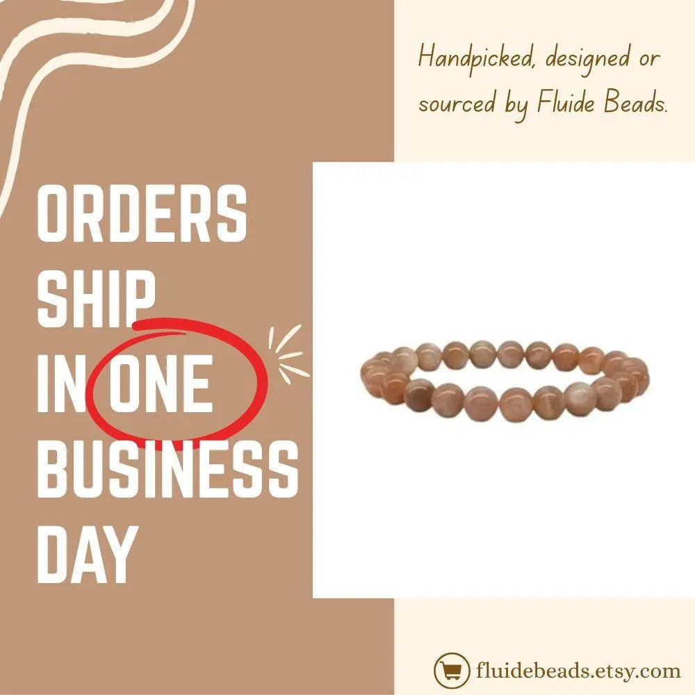 Peach moonstone beaded bracelet handcrafted from natural crystal gemstones known for promoting calm, emotional balance, and intuition. This healing jewelry piece is designed to support mindfulness, meditation, and positive energy, making it a meaningful gift for yoga lovers, spiritual seekers, or anyone drawn to crystal healing. A beautiful everyday accessory that blends boho style with intention, perfect for birthdays, self-care gifts, or personal wellness.