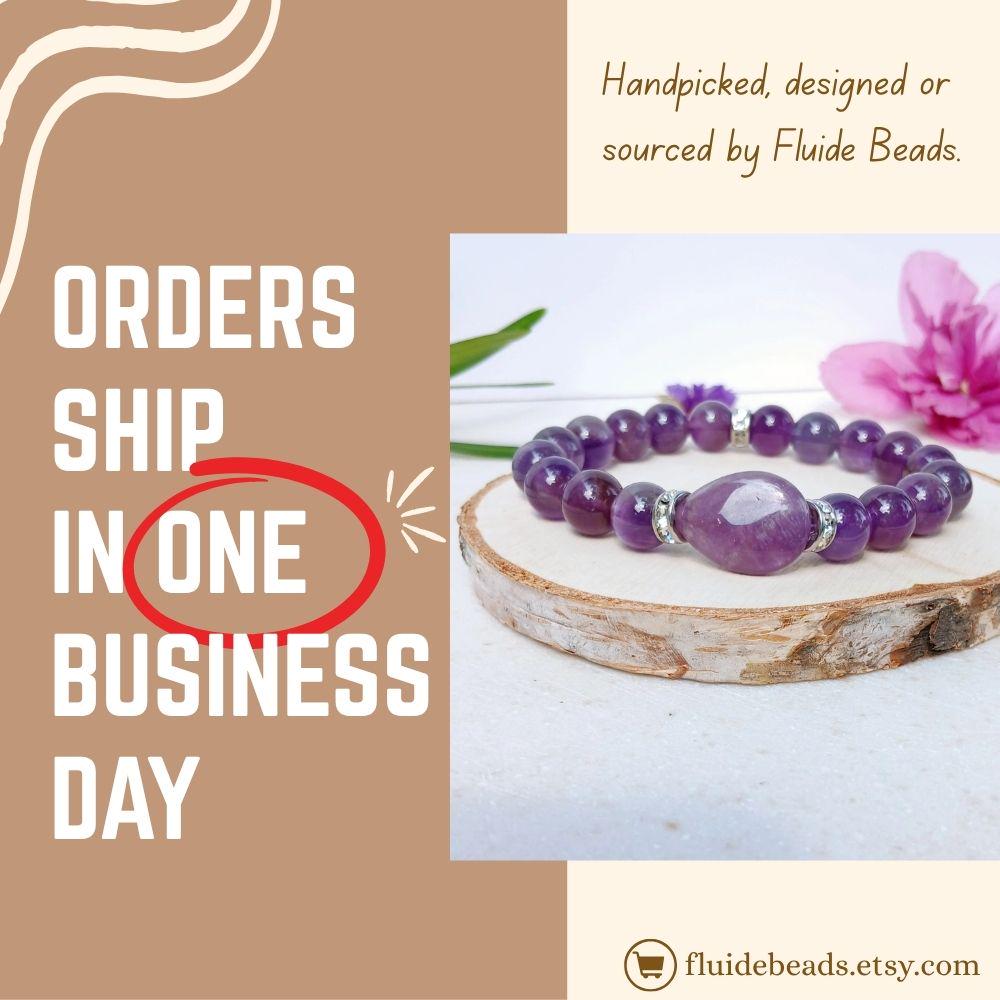 Amethyst Healing Bracelet handcrafted with natural amethyst and moonstone crystals, known for promoting happiness, healing, and spiritual balance. This elegant handmade bracelet combines calming purple tones with iridescent moonstone for a serene, empowering look. Ideal gift for her, this crystal jewelry piece supports emotional wellness and attracts positive energy. Perfect for birthdays, wellness gifts, or everyday wear with mindful intention.