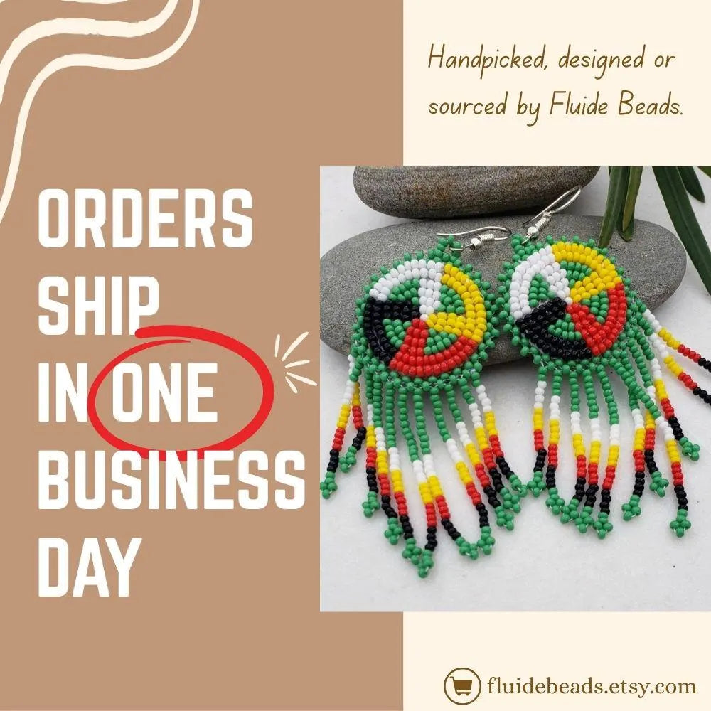 Sunburst Beaded Dangle Earrings