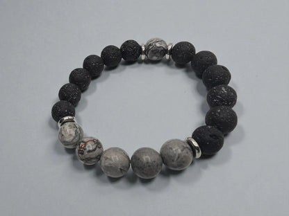 Jasper Lava Stone Diffuser Bracelet handcrafted for men, featuring natural jasper and porous lava stones perfect for essential oil diffusion. This chakra-inspired jewelry piece promotes balance, grounding, and positive energy while allowing personalized aromatherapy on the go. Adjustable and durable, it’s ideal for everyday wear, meditation, or mindfulness practices. A thoughtful gift for men who appreciate handmade jewelry, wellness accessories, and stylish, meaningful gemstone bracelets.