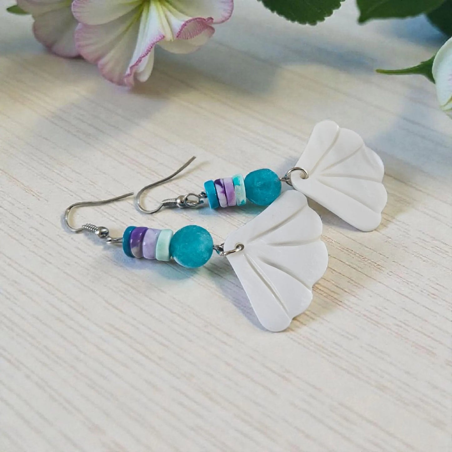 Blue Apatite Sterling Silver Boho Earrings