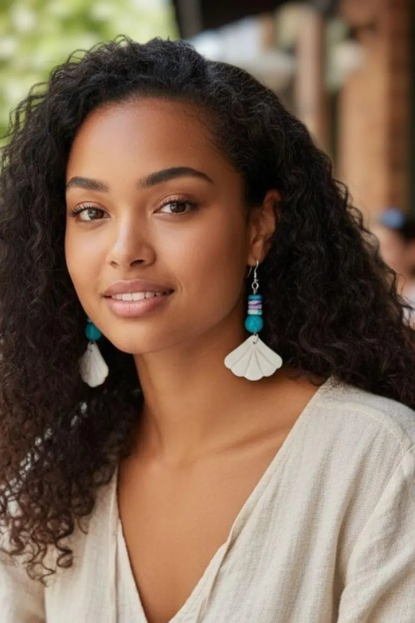 Blue Apatite Sterling Silver Boho Earrings