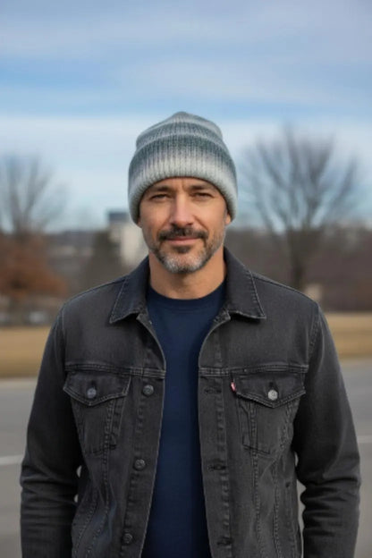 Stripe Gray Knit Hat