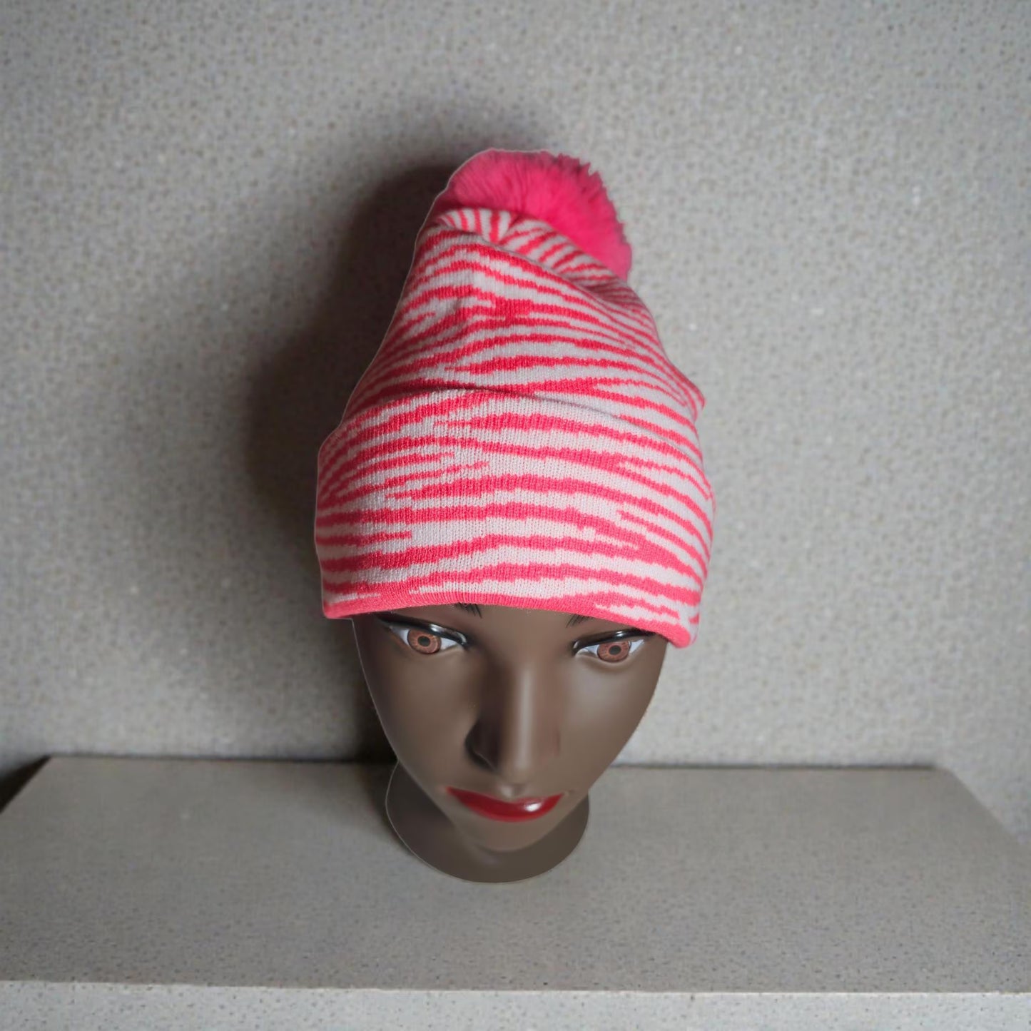 Stripe Pink Knit Hat