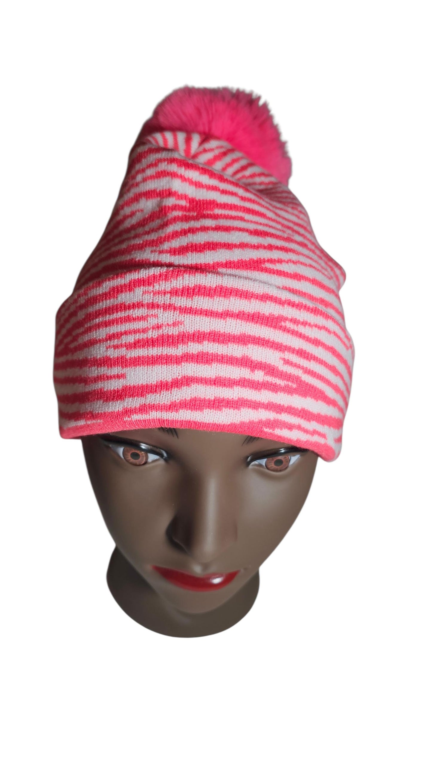 Stripe Pink Knit Hat