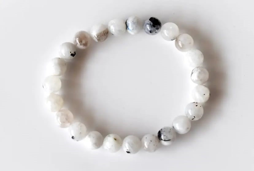 White Rainbow Moonstone Bracelet
