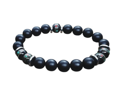 Men’s Tibetan Onyx & Yak Bone Bracelet – Spiritual Protection