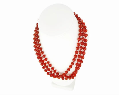 Carnelian Handmade Beaded Long Necklace featuring bold red agate beads crafted into a chunky statement piece for women. This boho layered necklace combines vibrant carnelian stones with artisanal beadwork, creating a unique accessory perfect for adding warmth and energy to any outfit. Lightweight and eye-catching, it makes a thoughtful gift for her, ideal for everyday wear or special occasions, blending natural beauty with handcrafted elegance.