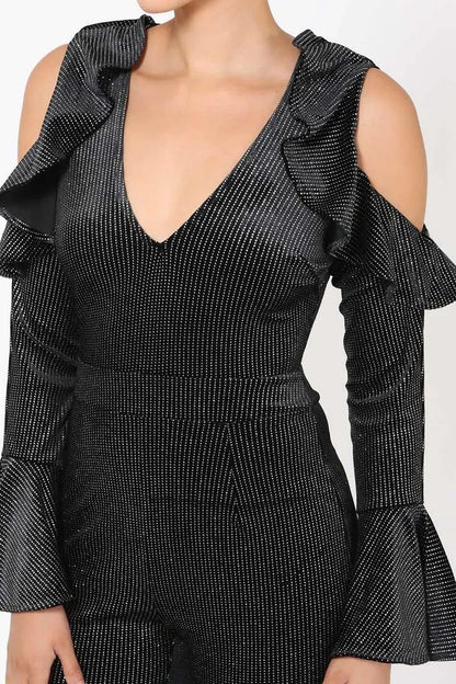 Black Ruffle Jumpsuit