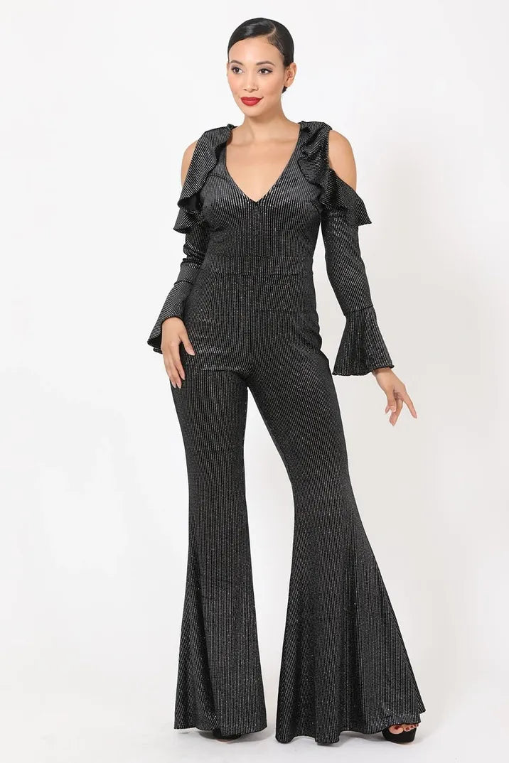 Black Ruffle Jumpsuit