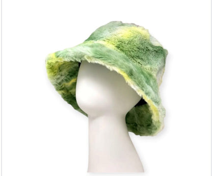 Tie Dye Handmade Green Watercolor Faux Fur Bucket Hat featuring a soft, plush texture and warm design perfect for fall and cooler seasons. This trendy unisex hat for men and women showcases a unique green watercolor-inspired tie dye pattern that adds bold, artistic flair to any outfit. Cozy and eye-catching, it’s ideal for casual wear, festivals, or outdoor adventures. A stylish statement piece and thoughtful gift for fashion-forward individuals.