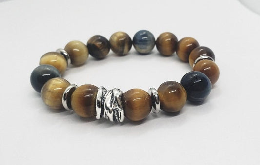 Tiger Eye Stretch Bracelet designed for men, featuring natural brown gemstone beads handcrafted into a stylish healing jewelry piece. This durable bracelet combines the grounding and protective properties of tiger eye stones, promoting positive energy and balance. Perfect as a thoughtful gift for him, this handmade stretch bracelet offers comfort and spiritual benefits, making it ideal for everyday wear or meditation practices with artisanal craftsmanship and natural beauty.