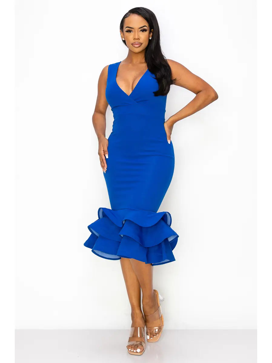 Triple Ruffle Mini Dress featuring a flattering V-neckline and tiered ruffle hem for a playful, feminine look. This flowy, lightweight dress is perfect for summer days, casual outings, or elegant parties. Designed for women who love comfort and style, the short silhouette creates effortless movement and charm. An ideal warm-weather outfit or gift, this dress blends chic design with easy elegance for any occasion.