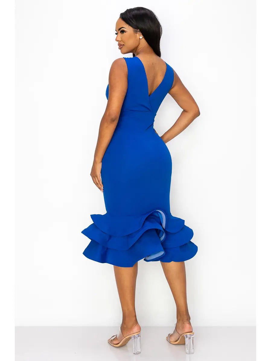 Triple Ruffle Mini Dress featuring a flattering V-neckline and tiered ruffle hem for a playful, feminine look. This flowy, lightweight dress is perfect for summer days, casual outings, or elegant parties. Designed for women who love comfort and style, the short silhouette creates effortless movement and charm. An ideal warm-weather outfit or gift, this dress blends chic design with easy elegance for any occasion.
