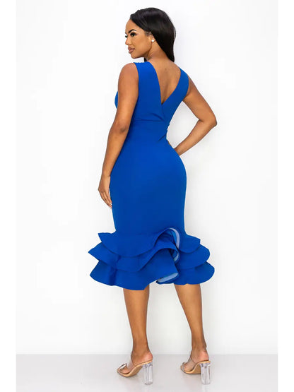 Triple Ruffle Mini Dress featuring a flattering V-neckline and tiered ruffle hem for a playful, feminine look. This flowy, lightweight dress is perfect for summer days, casual outings, or elegant parties. Designed for women who love comfort and style, the short silhouette creates effortless movement and charm. An ideal warm-weather outfit or gift, this dress blends chic design with easy elegance for any occasion.