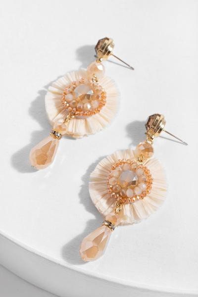 Statement Crystal Drop Earrings featuring handmade beaded design with sparkling crystal dangles, perfect for women who love elegant and unique jewelry. These artisanal earrings combine shimmer and craftsmanship to create a bold accessory ideal for weddings, parties, or everyday glam. Lightweight and eye-catching, they make a thoughtful gift for women or bridesmaids, adding a touch of sophistication and charm to any outfit with their radiant, handcrafted beauty.