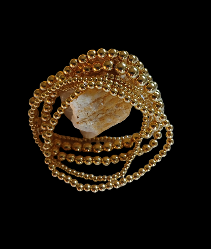 Gold Bead Bracelet Set – 7.5” Stackable Ball Beads for Women