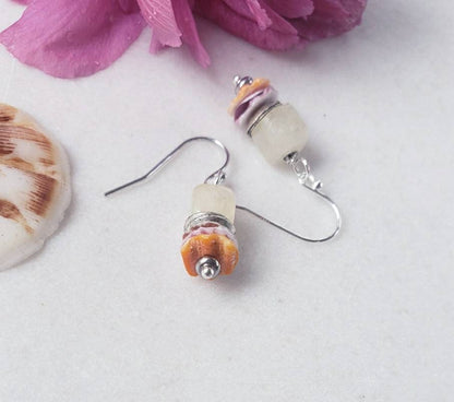 Yellow Minimalist Morganite Earrings featuring 8mm pectin scallop shell design set in sterling silver, perfect for women who love delicate summer jewelry. These dainty earrings add a soft pop of color and elegant charm to any outfit, ideal for casual wear or special occasions. Lightweight and stylish, they make a thoughtful gift for birthdays, anniversaries, or seasonal celebrations. A beautiful blend of natural inspiration and minimalist fashion.